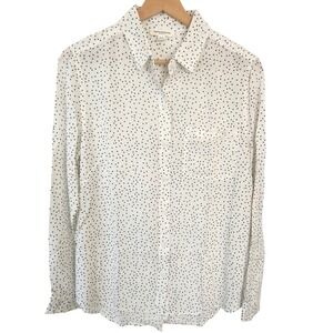 Beachlunchlounge‎ Collection White Black Polka Dot Button Down Shirt M/M